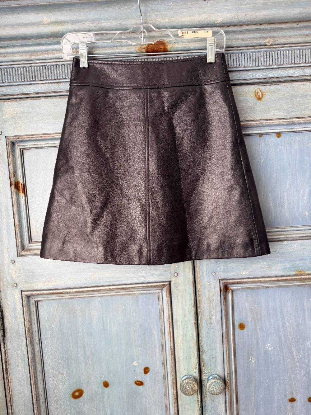 Sezane Neki Black Leather Skirt Size 34 NWT - Picture 3 of 7